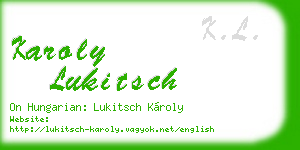 karoly lukitsch business card